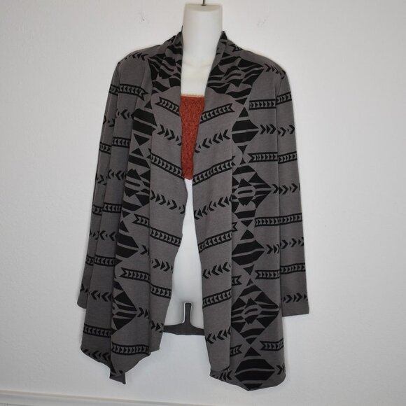 ONeill Cardigan Sz S Aztec Open Front Cover Up Boho Neutral Beach Southwestern - Picture 1 of 15